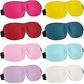 Bencailor 8 Pcs Sleep Eye Mask for Side Sleeper Men Women 3D Contoured Eyes Blackout Covers for Sleep with Adjustable Strap Block Out Light Night Blindfold Eye Shade for Travel(Medium,Solid Color)