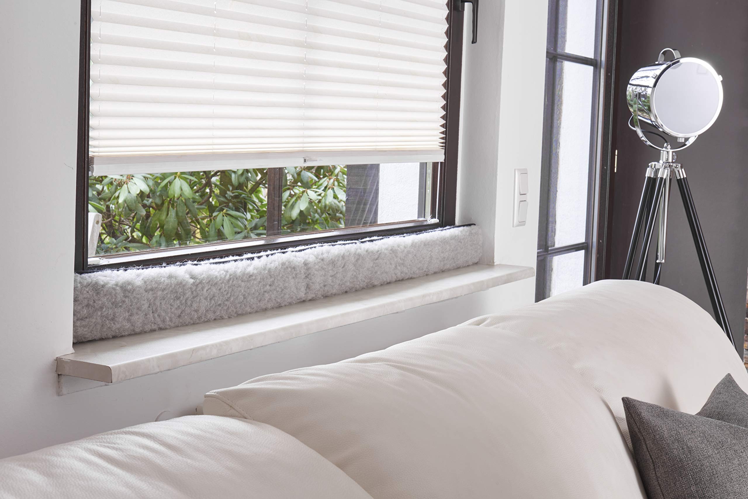 K. & N. Schurwolle 551 Schurwoll-Zugluftstopper für Fenster 120 cm, Grau New Wool Draught Excluder for Windows Grey, Gray