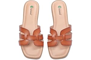 Ataiwee Women's Flat Slide Sandals - Fashionable Braided Elegant Cross Strap Flat Summer Sandals.