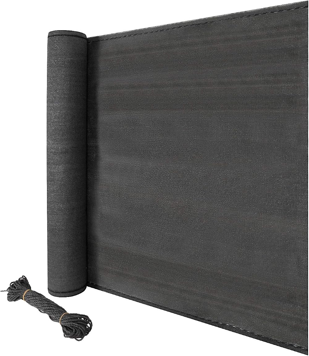 Laneetal Balcony Privacy Screen 1.8x6m Anthracite HDPE Sun Wind Protection Rope
