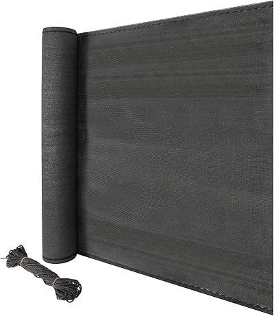 Laneetal Balcony Privacy Screen 1.8x6m Anthracite HDPE Sun Wind Protection Rope