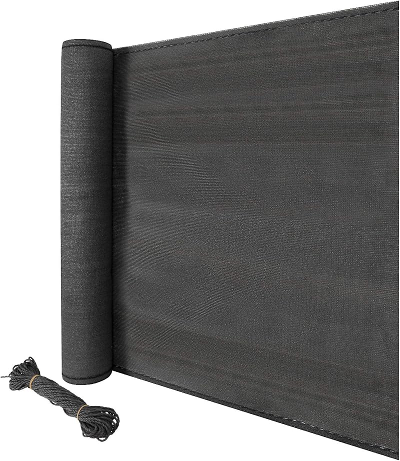 Laneetal Balcony Privacy Screen 1.8x6m Anthracite HDPE Sun Wind Protection Rope
