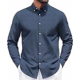 COOFANDY Mens Long Sleeve Button Down Shirt Casual Untucked Shirts for Men Oxford Dress Shirts