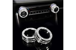 TOMALL Bling AC Knob Cover Compatible with Toyota RAV4 2019-2025 Center Console AC Climate Control Button Air Conditioning Knob Cover Trim Sound Volume Audio Cap Function Cover for Car Accessories