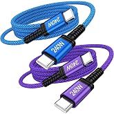Samusng Charger Super Fast Charging Cord 240W Type C to Type C Cable 2Pack | 6FT Android Phone Braided Cord for Samsung Galaxy A18/A17/A16/A37/A57/S26 Ultra/S25/S24/S23/S22/S21/iPhone 18 Pro Max/17/16
