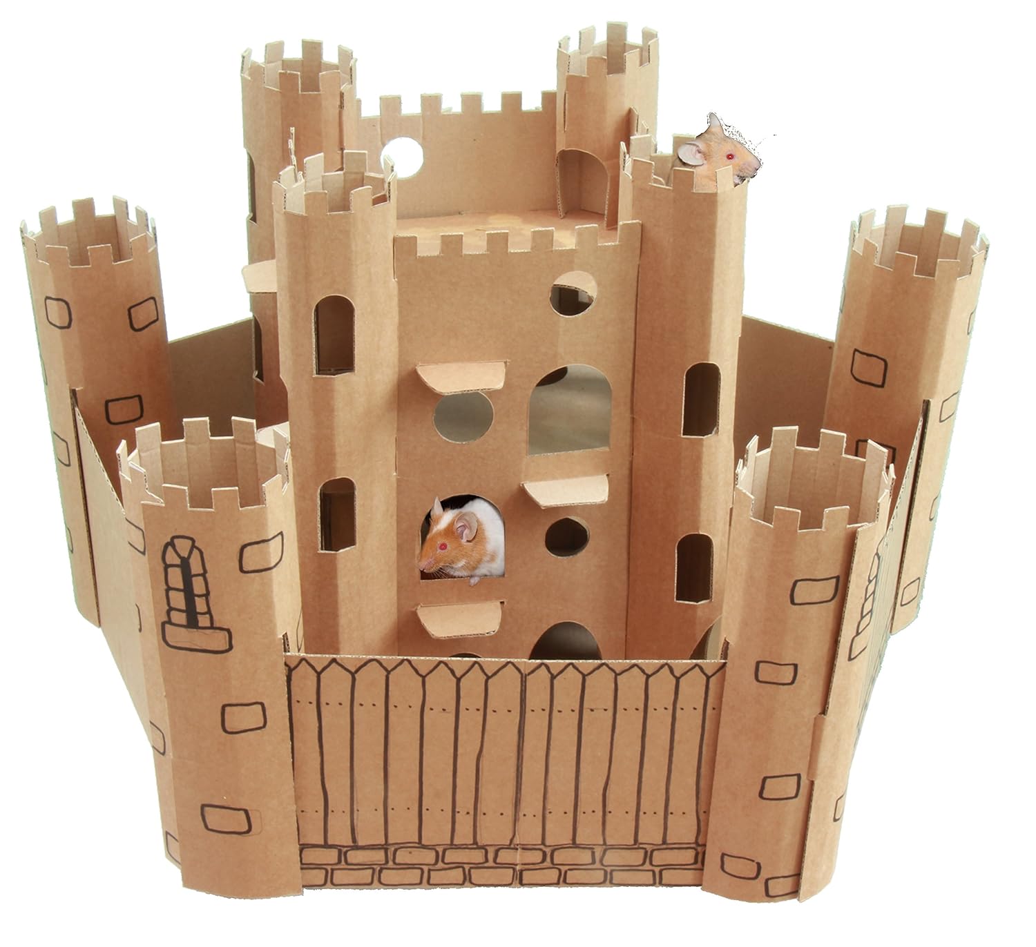 SmartKitz Cardboard Pet Castle, Small, 23 x 23 x32 cm Amazon.co.uk Pet Supplies