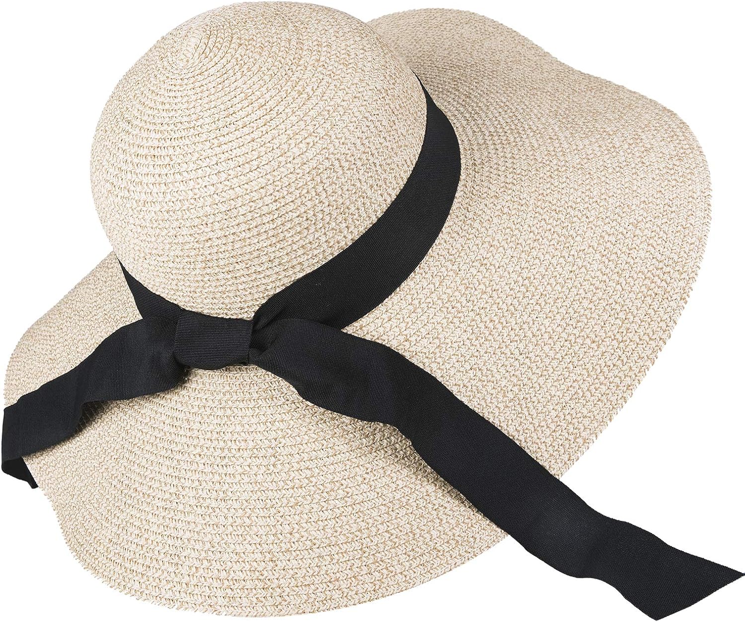 Womens Sun Straw Hat Wide Brim UPF 50 Summer Hat Foldable Roll up Floppy Beach Hats for Women at  Women’s Clothing store