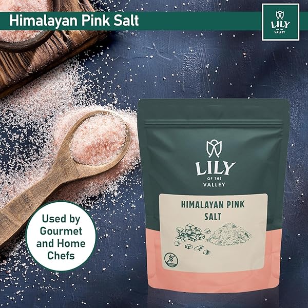 LILY OF THE VALLEY PINK HIMALAYAN SALT – FINE GRAIN – IDEAL FOR COOKING, BAKING AND GRILLING – FOOD GRADE WITH 84 TRACE MINERALS – VEGAN & GLUTEN-FREE – (8OZ, 226G)