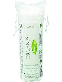 Organyc 100% Organic Cotton Rounds - Biodegradable Cotton, Chemical Free, For Sensitive Skin (70 count) - Daily Cosmetics. Beauty and Personal Care