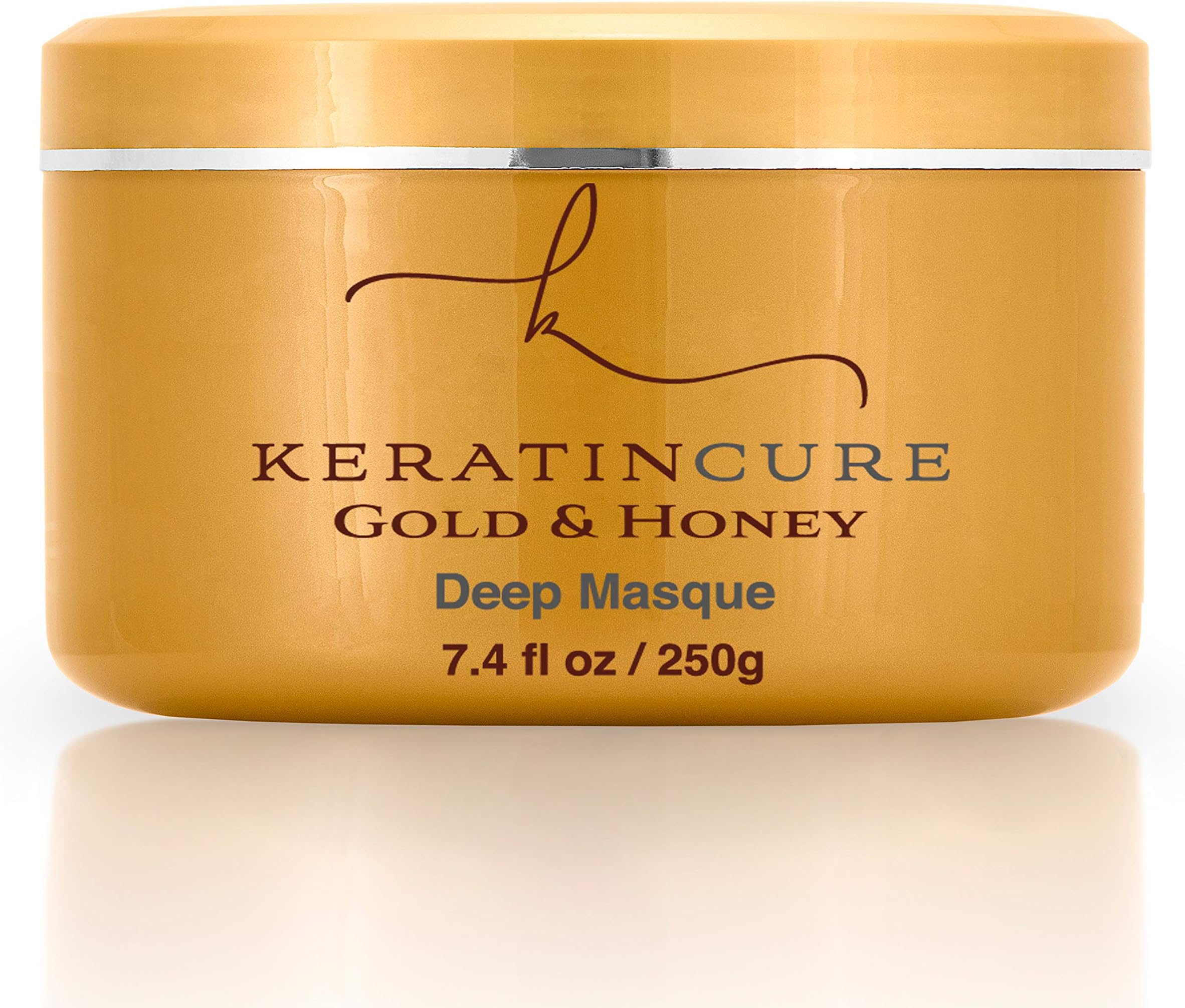 Keratin Cure Gold and Honey Deep Hair Mask Masque Conditioning Strengthen Dry Damaged Promotes Growth Relieves Scalp for all hair Moisturizing Reparation, Argan, Coconut, Marula Women Men Beards 8 Oz