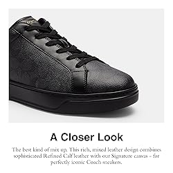 COACH Men's High Line Sneaker, Graphite/Black, 10