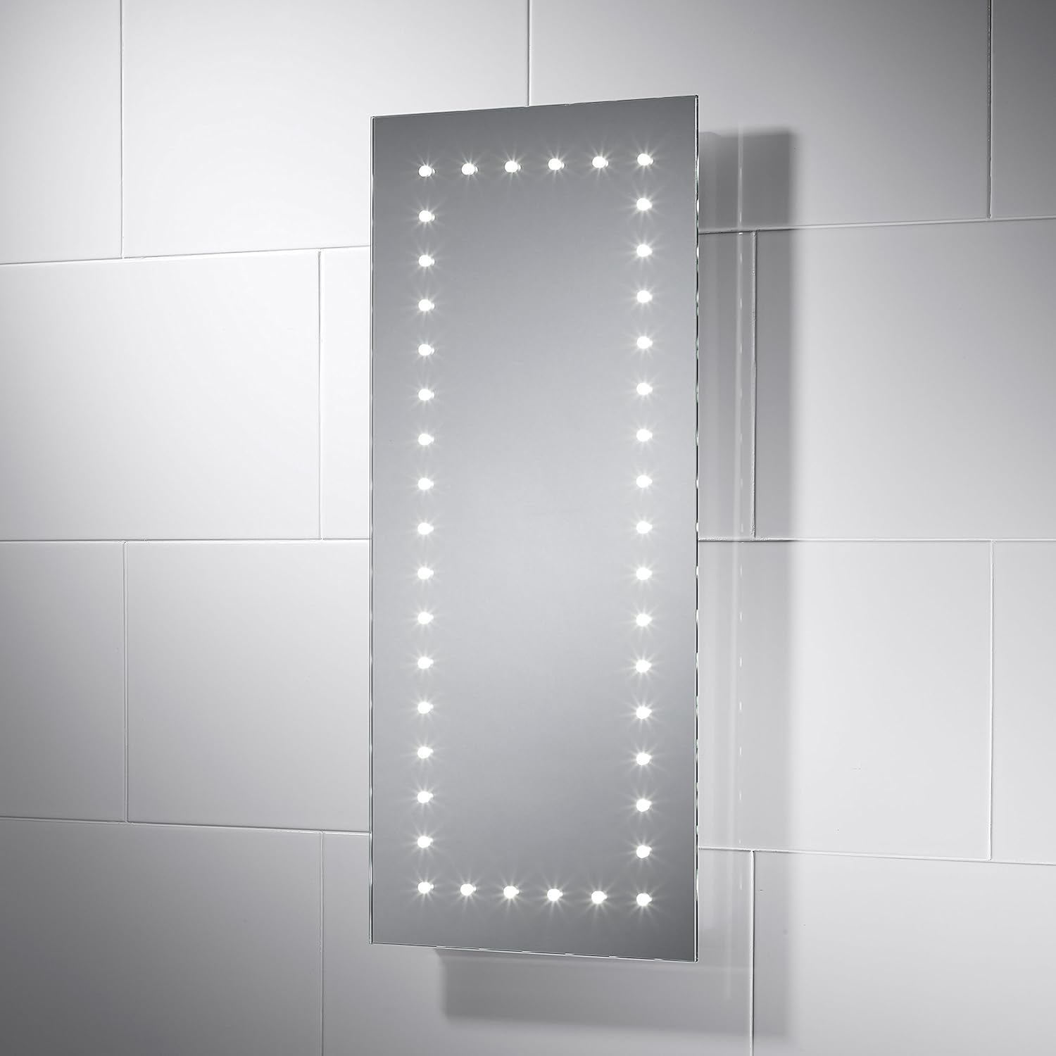 Pebble Grey Inka LED Illuminated Bathroom Mirror with Lights 300mm(W) x