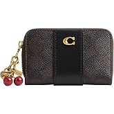 Coach Signature Essential Small Zip Around Card Case With Charms