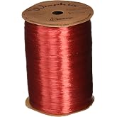 Berwick Offray Imperial Red Pearlized Raffia Ribbon, 1/4'' Wide, 100 Yards, 7MM