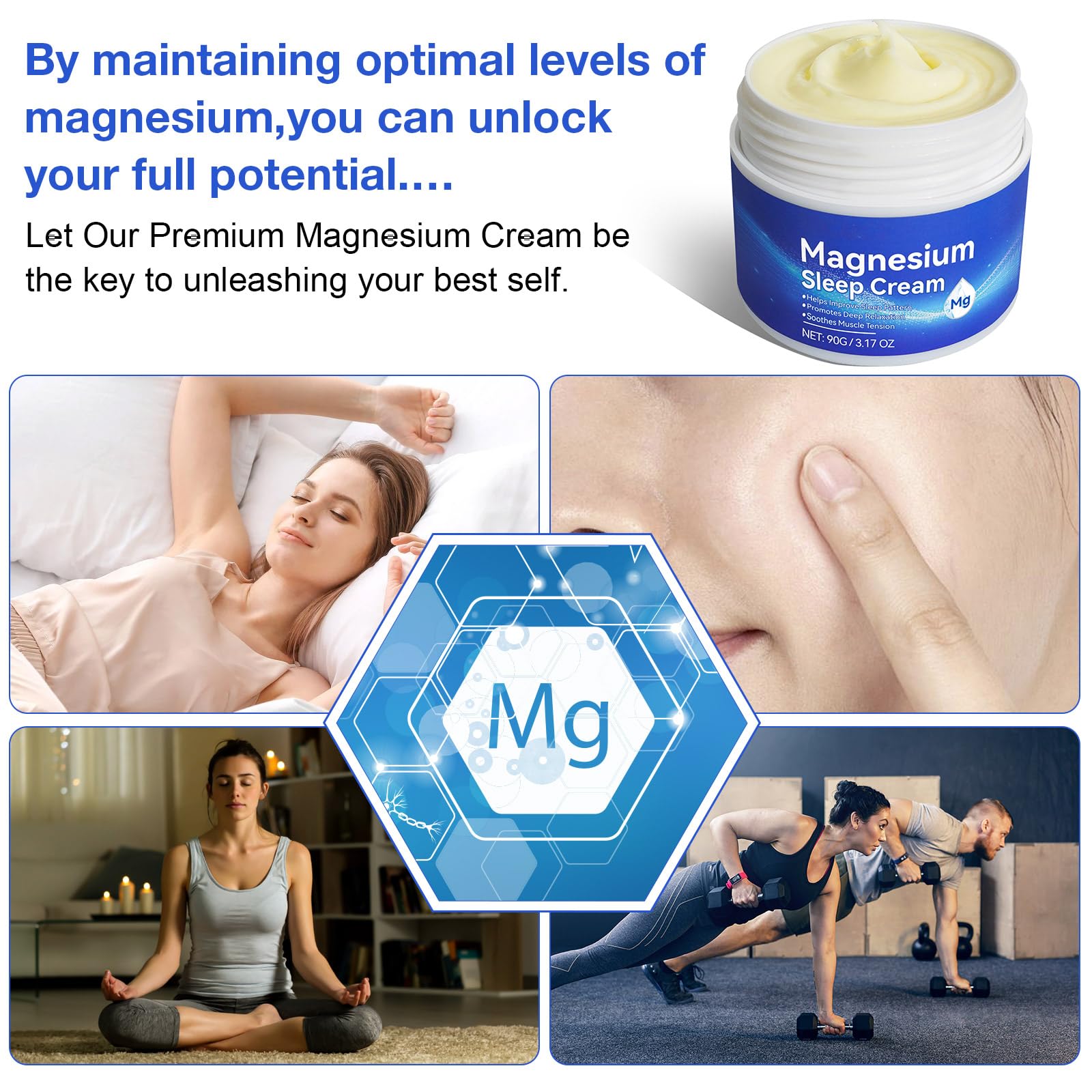 Magnesium Oil for Feet, Topical Magnesium Cream, High Concentration Genuine Zechstein