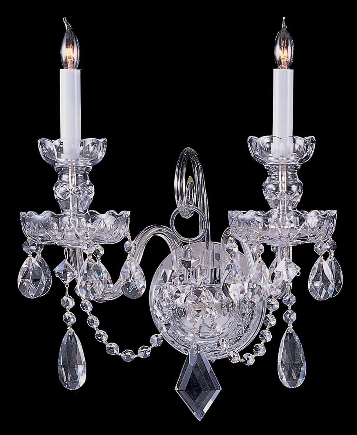 2 Lights Crystal Candle Wall Sconce (Strass) Home Improvement