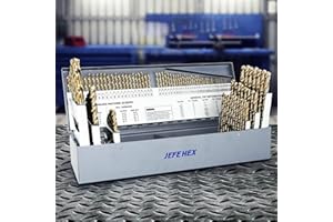 JEFE HEX 115 Pcs Cobalt Drill Bit Set, All M35 HSS Drill Bit Sets, 135° Split Point, Fractional Sizes 1/16" to 1/2", Letters 