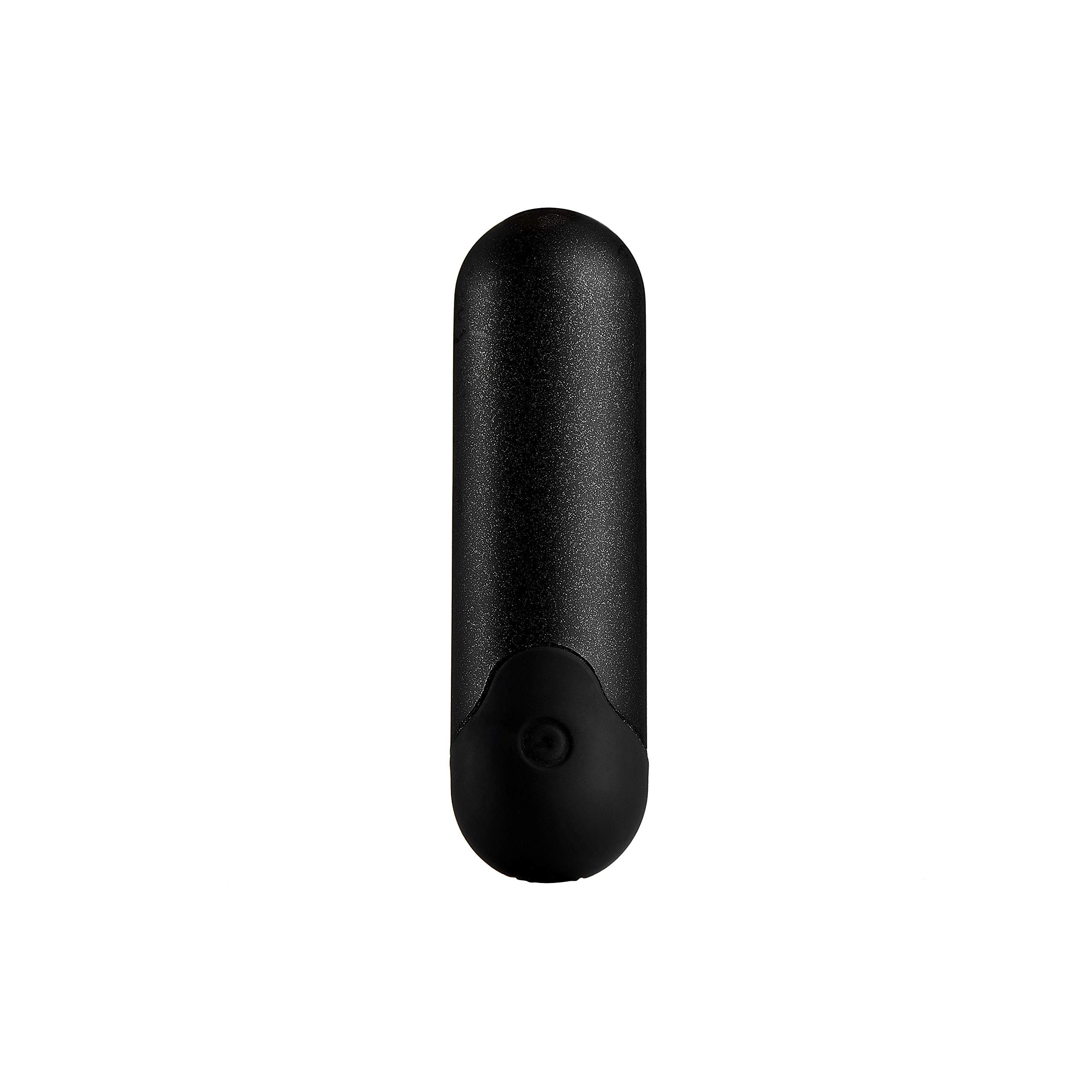 PleasureHub Black Mini Rechargeable Bullet Vibrator, 10 Functions, Silicone, Waterproof, USB Rechargeable,