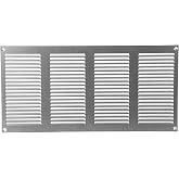 Vent Systems 16" x 8" Inch Galvanized Metal Air Vent Cover - Louvered Wall Grille with Built-in Mesh Screen - Weather Resistant HVAC Duct Cover for Exhaust and Supply in Home, Garage, Indoor &amp; Outdoor