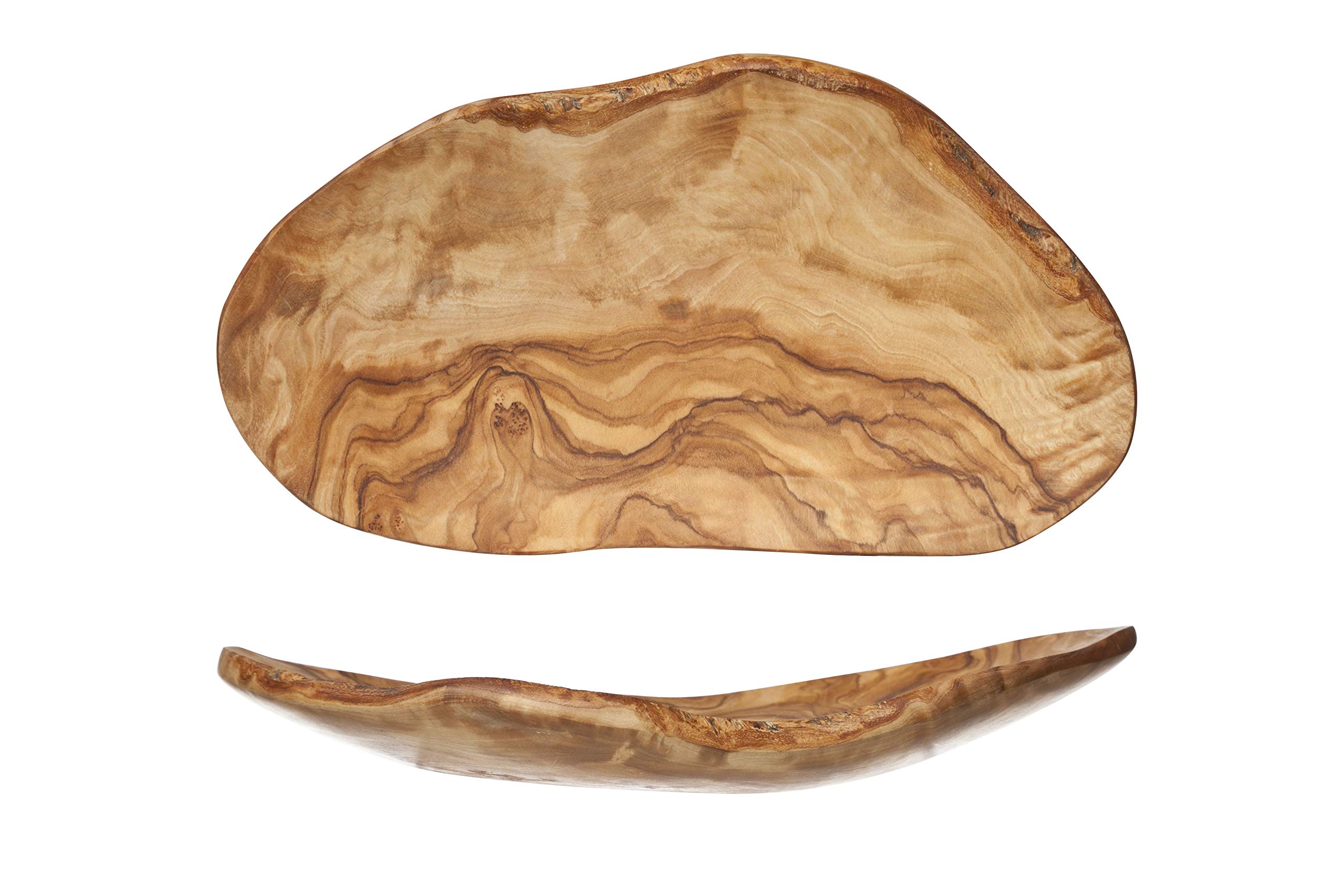 Cosy & Trendy 3778388 Organic Olive Wood Fruit Bowl - 23-28 cm x 10-16 cm, Brown