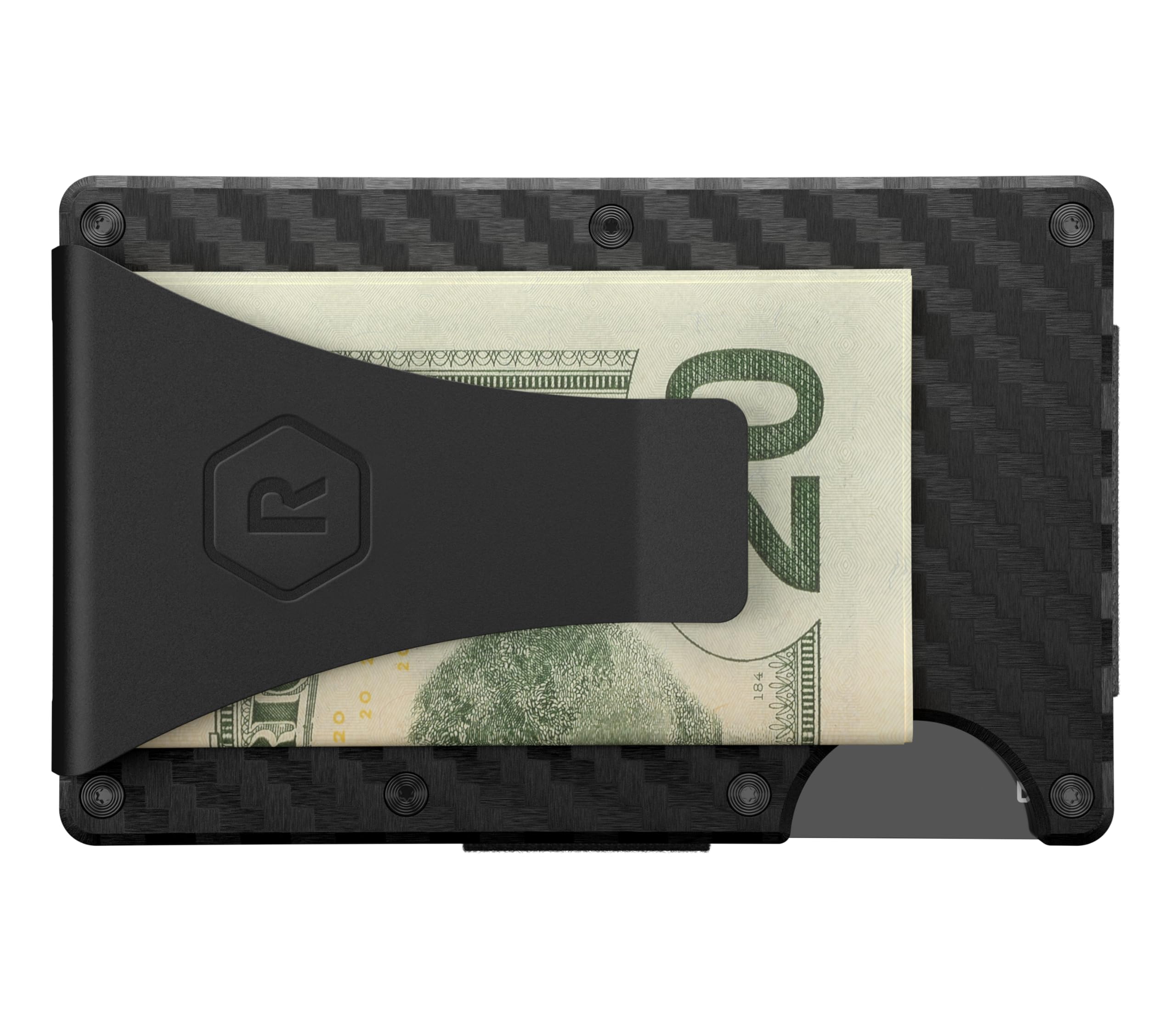 The Ridge Wallet - Slim Minimalist Compact Wallet and Card Holder| RFID Protected Front Pocket Wallets | Integrated Money Clip | Carbon Fiber 3K