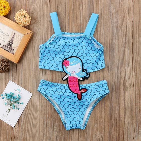 Carolilly Chic Maillot De Bain Enfant Bebe Fille 2 Piece Avec Motif De La Petite Sirene Bikini Fillette Fantaisie Et Specialty Fantaisie Dwteam In