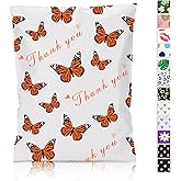 JinRuiKJ Thank You Poly Mailer 6x9 100 Pack - Mailer Poly Bags for Shipping, Strong Thick and Self Adhesive Mailing Bags - Cute Packaging Bags for Small Business - Butterfly Printed Mailer Bags