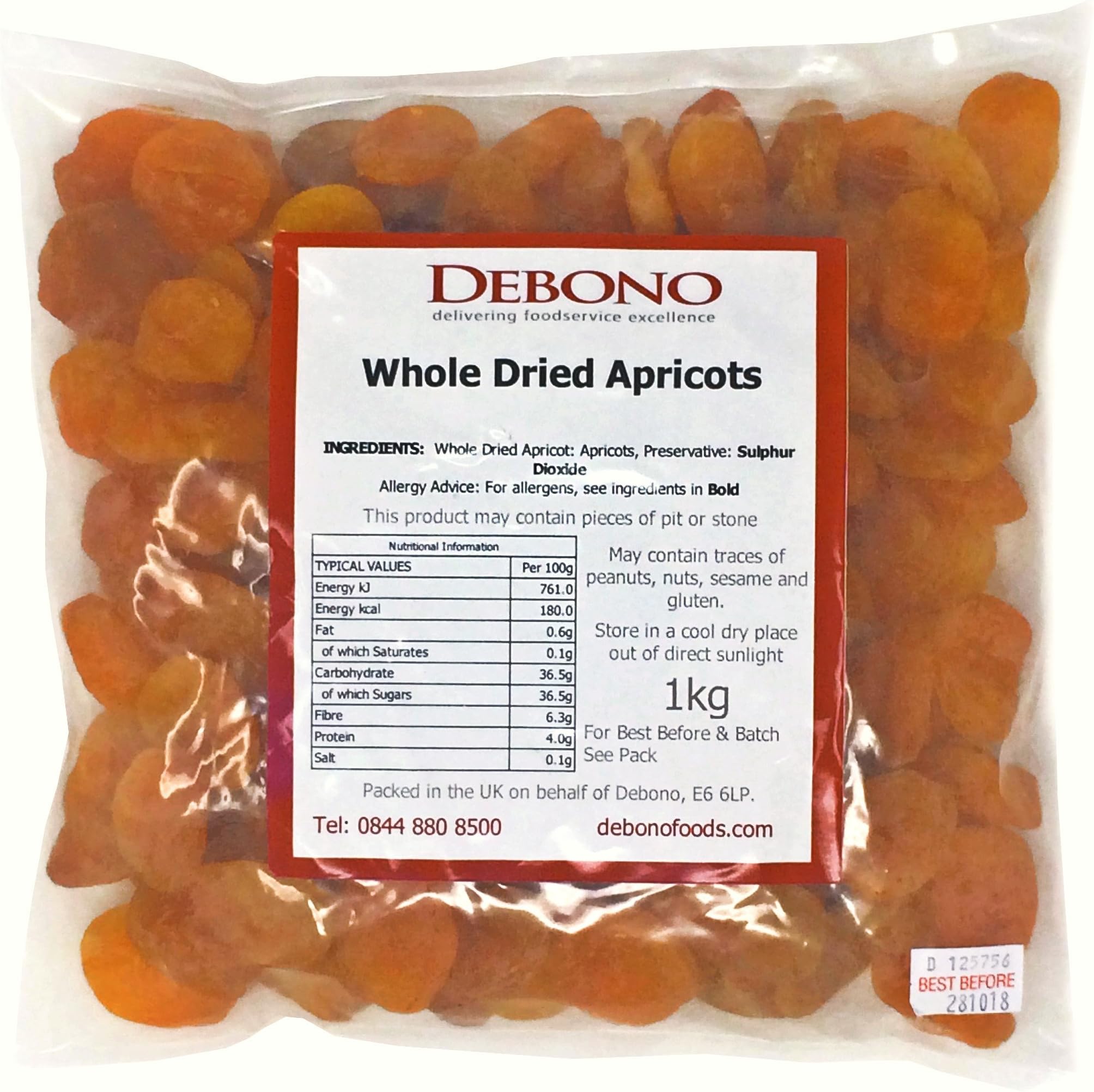 Debono Apricots Dried (Whole Pitted) - 1kg