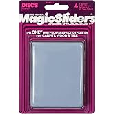 Magic Slider Self-Adhesive Furniture Sliders Heavy-Duty Sliding Disc Pads for Smooth Gliding on Hardwood, Tile, Carpet, Vinyl Floors Surface Protectors for Home &amp; Office | Size-4 * 3 Color-Grey