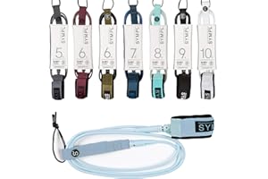 SYMPL Premium Surfboard Leash 6, 7, 9 ft Surf Leash Leg Rope for Surfboard, Longboard, SUP Paddle Boards, Quick Release Neoprene Comfort Padded Ankle Cuff, with Key Pocket