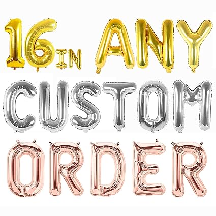 Eighty80 Letter Number Balloons Any Custom Phrase 16 Inch
