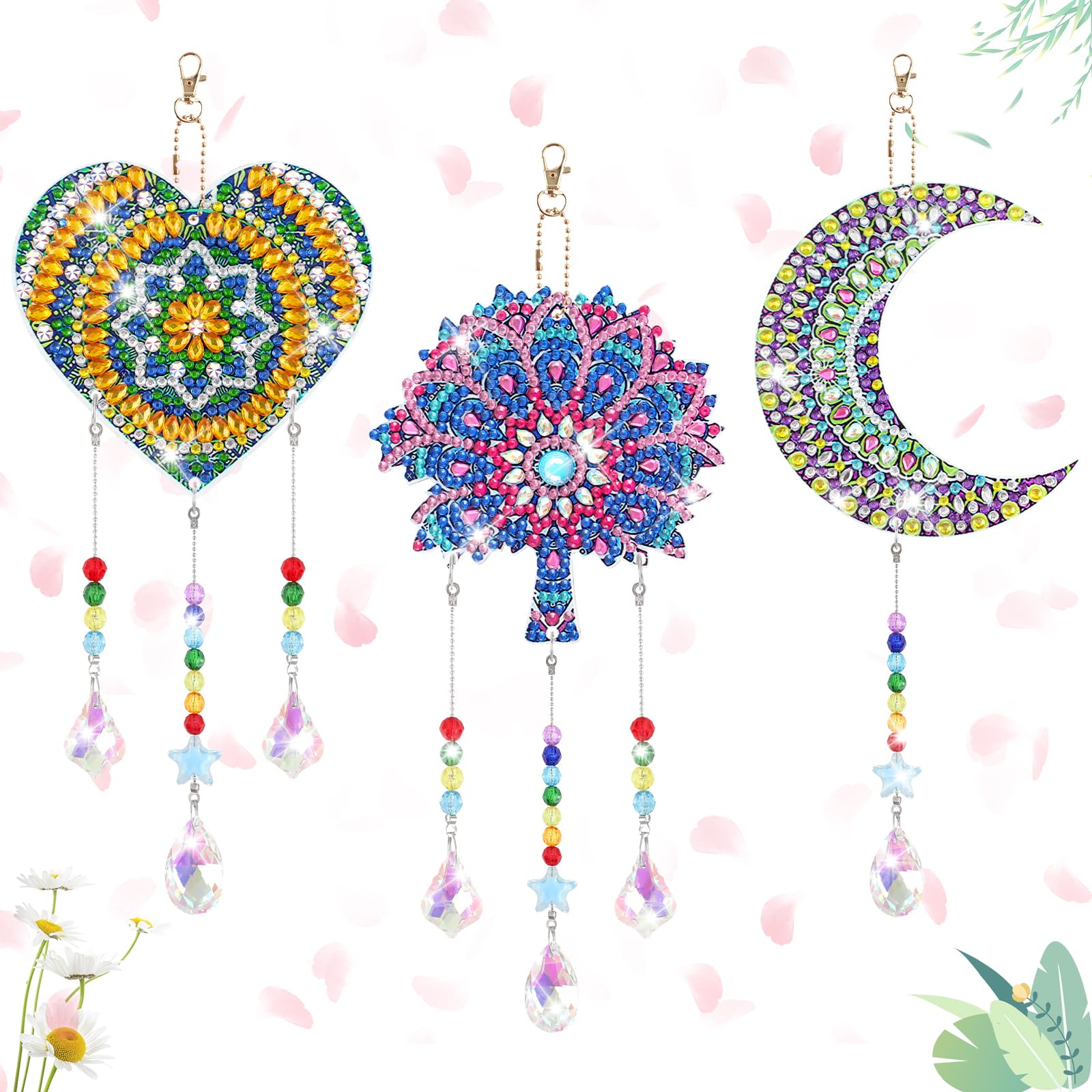 TamBee Diamond Painting Wind Chimes Arts and Craft Gifts for 6-12 Year Old Girls Kids, 5D Diamond Painting Art Craft Kits for Kids 5 6 7 8 Year Old Girls Boys Gifts Toys