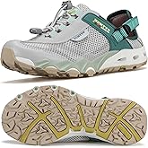 HUMTTO Women's Amphibious Water Shoes - Closed Toe Hiking Sandals Summer Outdoor Water Sandal Non-Slip River Shoes Quick Drying Aqua Shoe