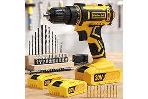 VIWKO Cordless Drill, 20V Power Drill, Double 2000mAh Batteries Electric Drills, Cordless Drills with Battery and Charger, 3/8" Keyless Chuck Battery Screwdriver with 25+1 Max 370 In-lb Torque, 42Pcs Bits