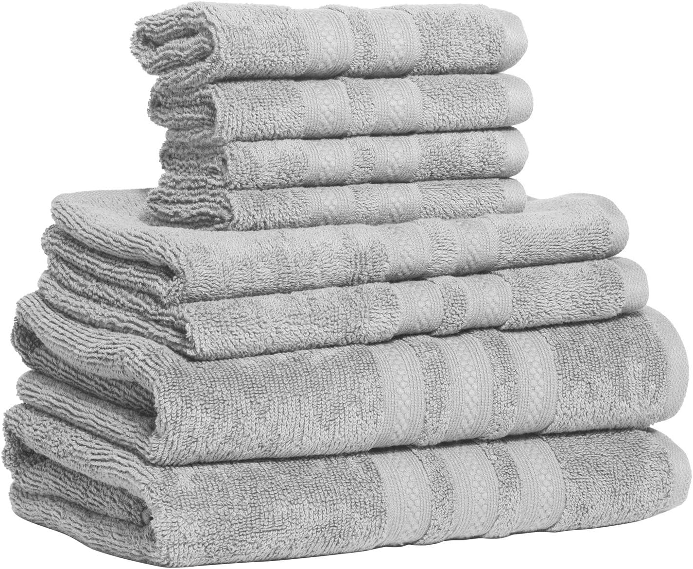 Luxury 8 Piece Bath Towel Set - Combed Cotton Hotel Quality Highly Absorbent Durable Towels | Hotel, Spa, Bathroom, Shower Towel | 2 Bath Towels | 2 Hand Towels | 4 Washcloths (8 Pc Set, Vapour): Home & Kitchen