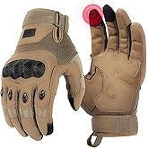 KEMIMOTO Tactical Gloves for Men, Touchscreen Motorcycle Gloves with Hard Shell & Palm Padding for Sports Motorcycle Cycling Tactical Airsoft Paintball Hunting Hiking Camping Climbing