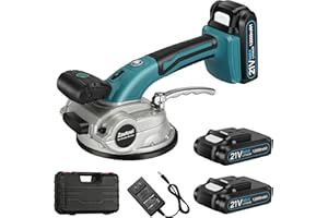 Zautool Tile Vibration Tools（2 Batteries Include) - 6 Speeds Adjustable Suction Cup Tile Vibration Machine - Automatic Leveling Hand-held Tile Tiling Machine - 21V 12000mAh 18000r/min