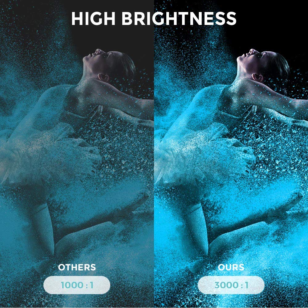 4000 Lumens Projector, HD LED Multimedia Video Projector Support 1080P 200\