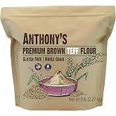 Anthony's Brown Teff Flour, 5 lb, Gluten Free, Non GMO, Vegan