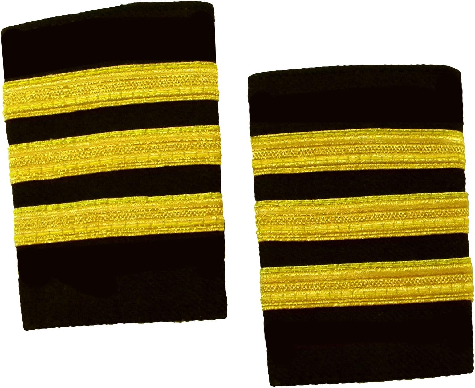 CoPilot Epaulets, Black with 3 Metallic Gold Bars