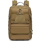 aiGear 50L Military Tactical Backpack 3 Days Assault Pack Large Day Backpack for Men Molle Army Bug Out Bag Waterproof Heavy Duty Hiking Trekking Rucksack - Khaki