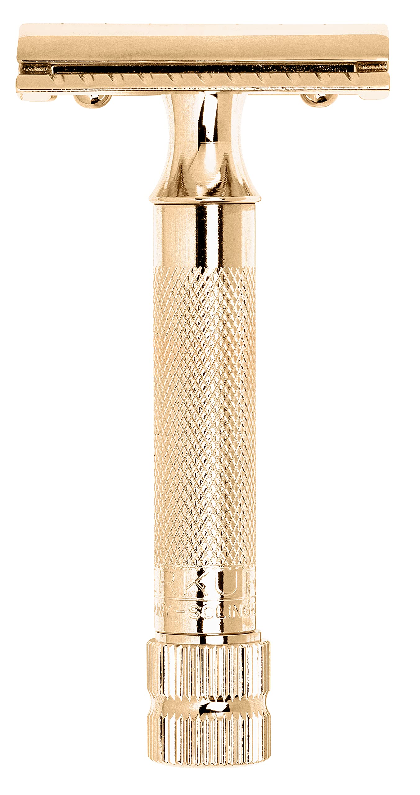 Photo 1 of Merkur Classic 2-Piece Double Edge Safety Razor Gold Plated, 1 Count