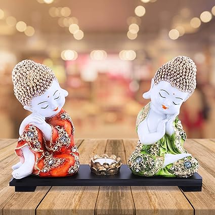 MARINER'S CREATION Set of Two Buddha Idol | Buddha Statue for Home Decor House WARMIING Gift Peace and Harmony
