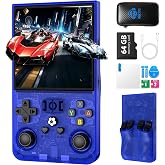 R40MAX Retro Handheld Game Console, 4.0 Inch Portable Open Source Linux System, with 64GB TF Card,720x720 IPS HD Screen, 4000mAh Large Battery Portable Pocket Hand Held Video Game(Blue)