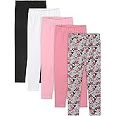 Resinta 5 Packs Toddler and Baby Girls Leggings Pants Full Length Cotton Basic Leggings Stretchy Soft Leggings Tights Pants