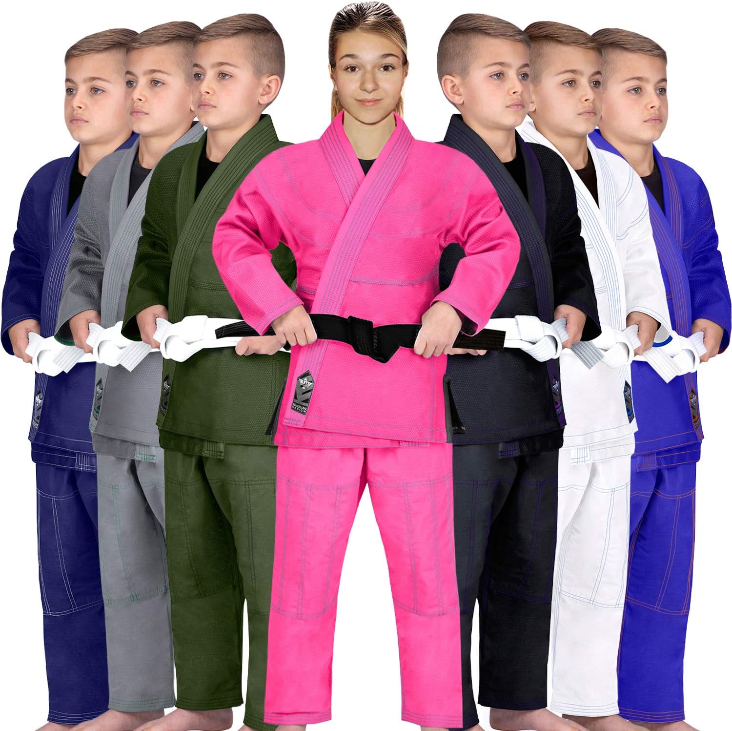 Elite Sports Kids BJJ GI, GIS for Youth Jiu Jitsu IBJJF Children’s Lightweight Brazilian Jiujitsu Kimono W/Preshrunk Fabric & Free Belt