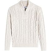Arshiner Boy's Cable Knitted Sweater Half Zip Lightweight Casual Pullovers for Kids 3-12 Years