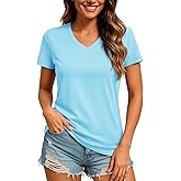 TACVASEN Women's V-Neck T Shirts Short Sleeve UPF 50+ Sun Protection Performance Quick Dry Athletic Workout Tee Tops