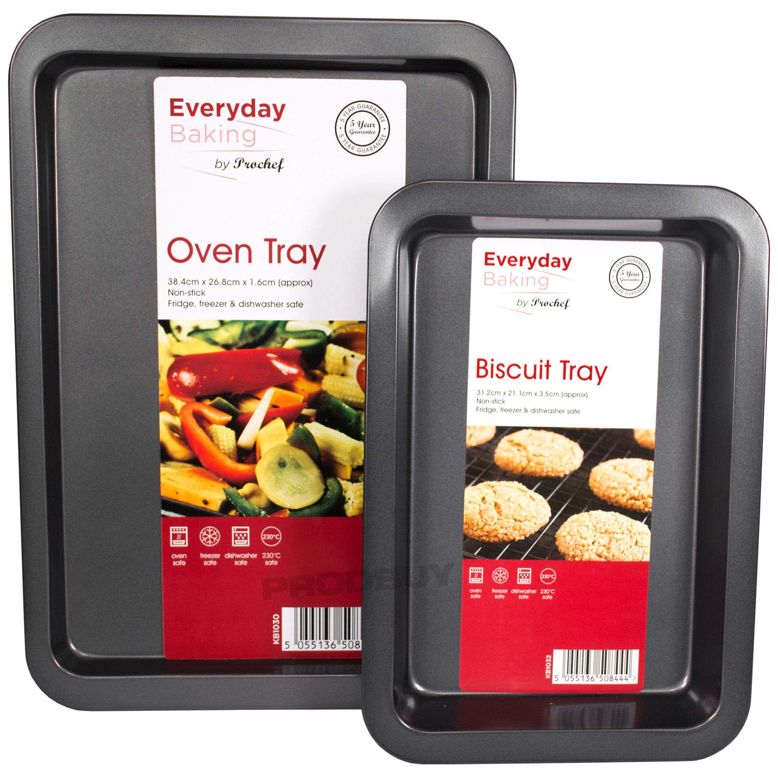 ProChef Brand Non-Stick Baking Tray Sets (Oven Tray & Biscuit Tray)