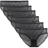 LIQQY Women's All Lace Underwear Sexy Hipster Full Coverage Panties 6 Pack